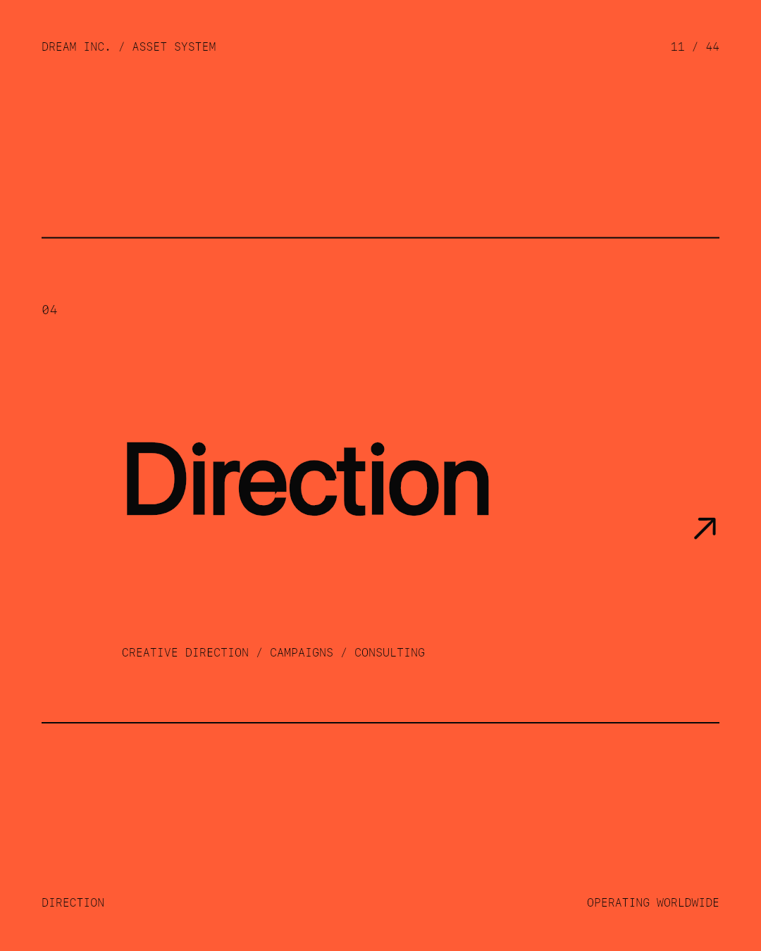 Direction Direction: Creative direction / Campaigns / Consulting, a coral Dream Inc. creative collective brand graphic