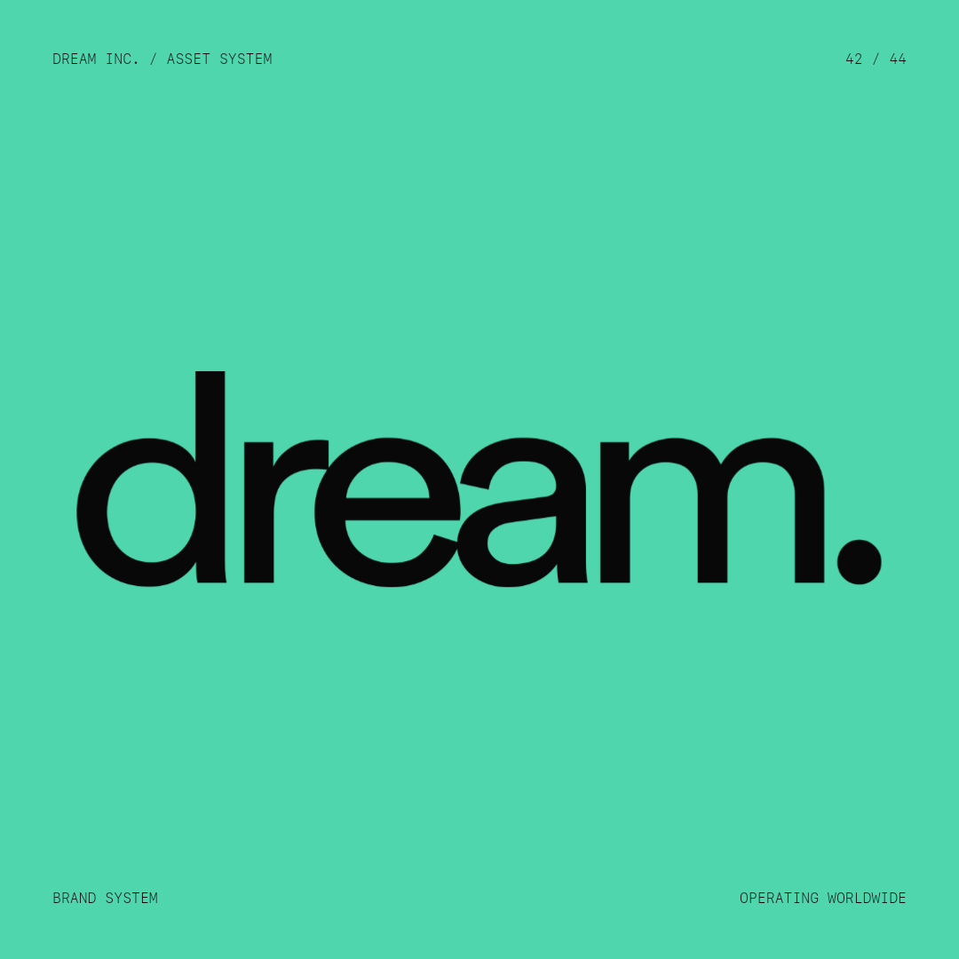 dream inc. dream inc.: Independent creative collective / 2026, a mint Dream Inc. creative collective brand graphic