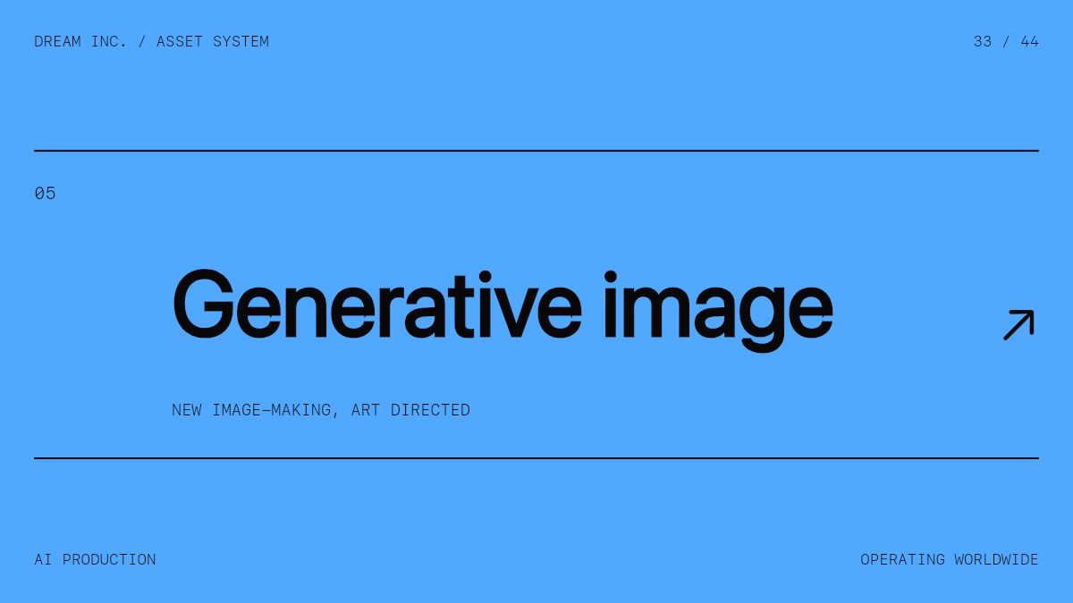 Generative image Generative image: New image-making, art directed, a sky blue Dream Inc. creative collective brand graphic