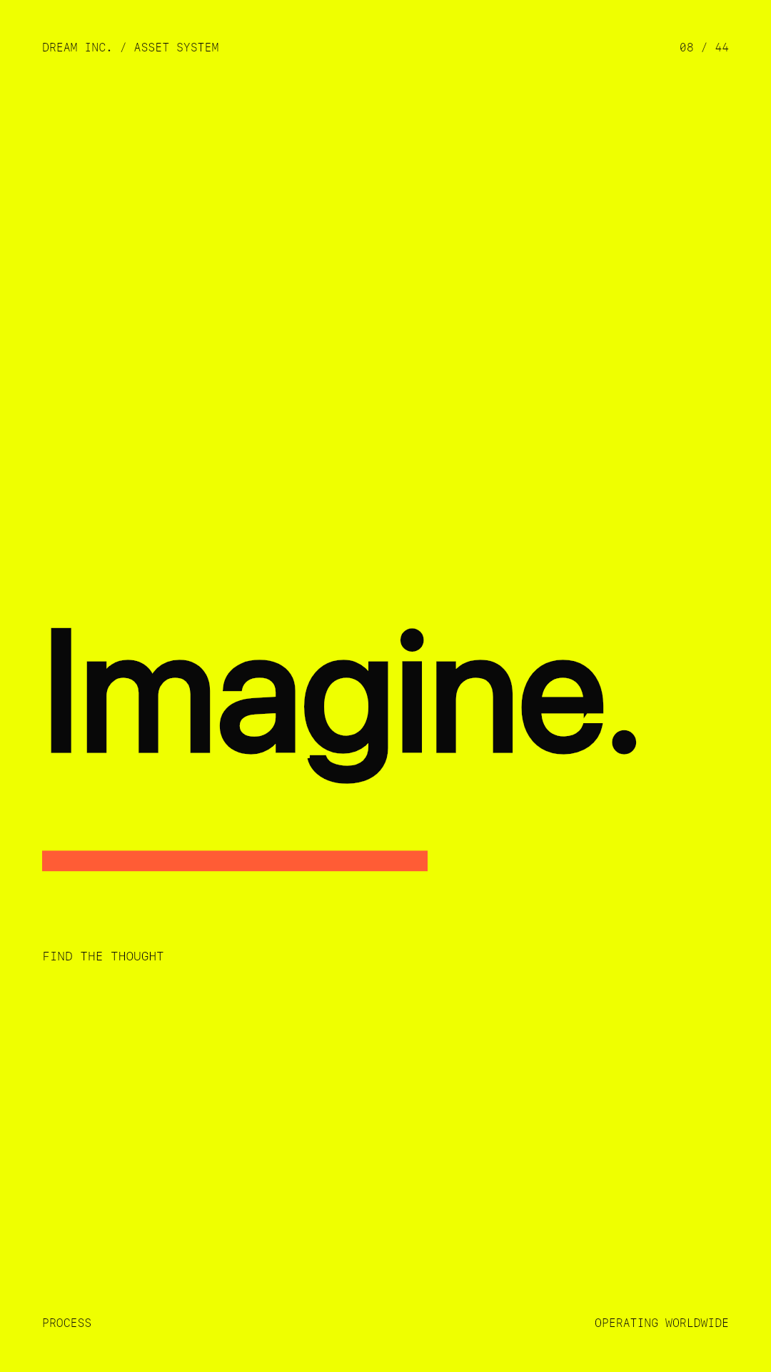 Imagine. Imagine.: Find the thought, a acid Dream Inc. creative collective brand graphic