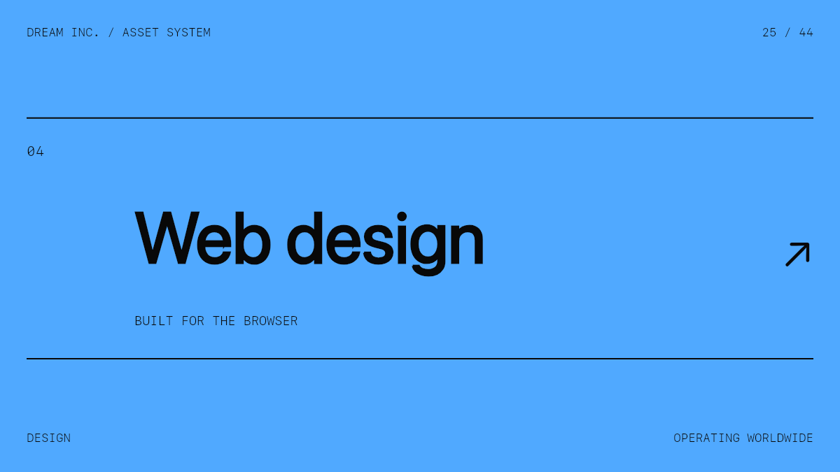 Web design Web design: Built for the browser, a sky blue Dream Inc. creative collective brand graphic